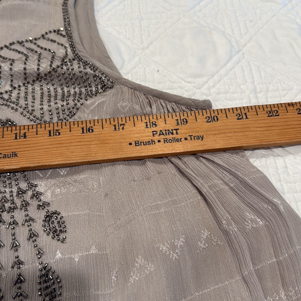 Free People Delilah Mini Dress Size Small Grey with Silver beading - Picture 10 of 16